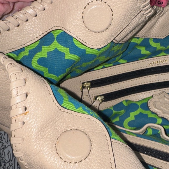 orYANY Taupe Leather Hobo Bag with Gold Details and whipstitching - Picture 11 of 13